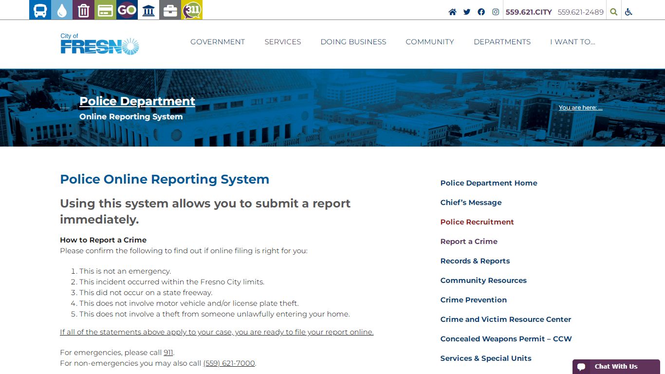 Police Department | Police Online Reporting System - Fresno