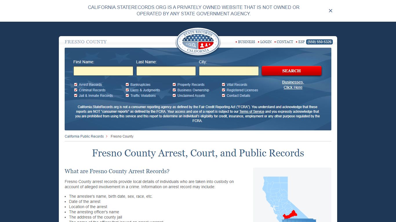 Fresno County Arrest, Court, and Public Records